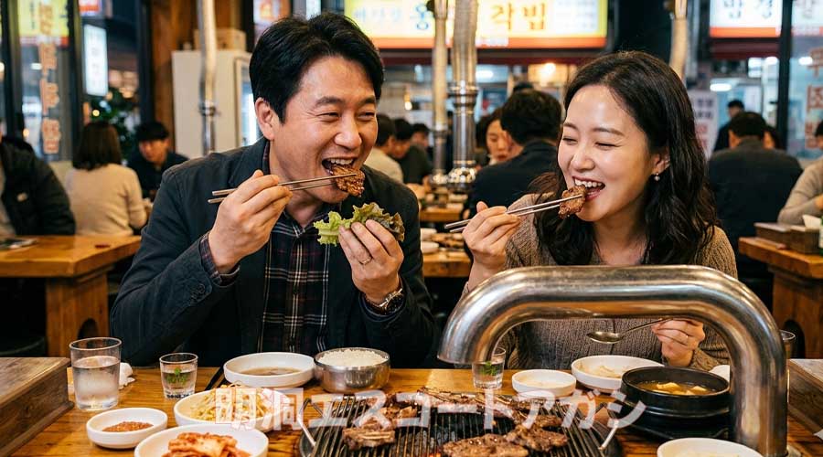 韓国エスコートアガシと美味しいカルビ